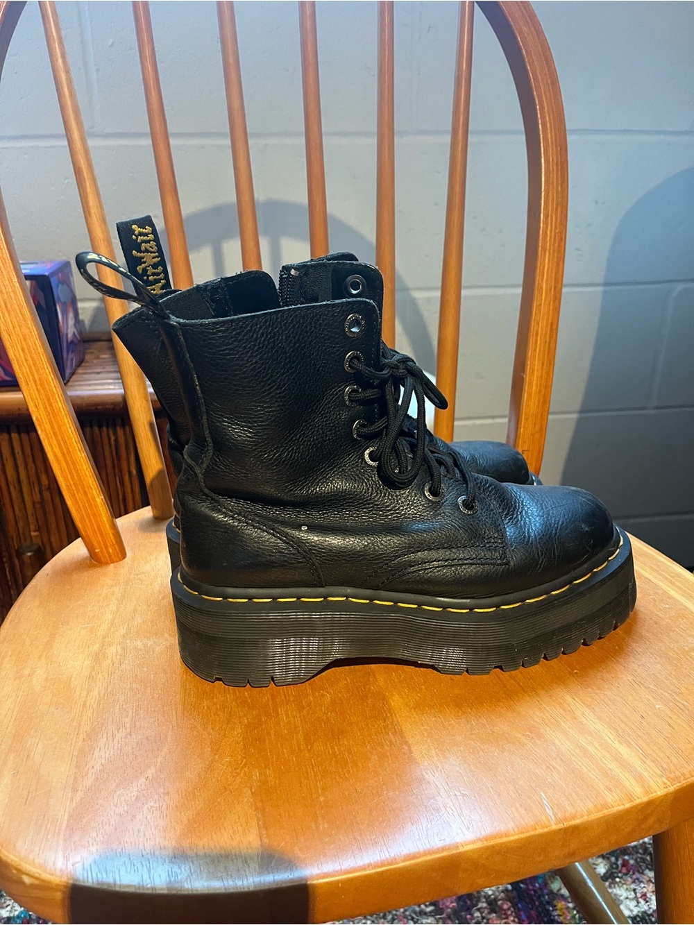 Dr. Martens Platform Black Leather Boots